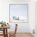 Picture of Soft Blue Boat _GroupedProduct_Square_Canvas_Framed_