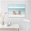 Picture of Muskoka Chairs with hats _GroupedProduct_Rectangle_Landscape_Photography _GroupedProduct_Rectangle_Landscape_Canvas_Framed_