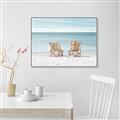 Picture of Muskoka Chairs with hats _GroupedProduct_Rectangle_Landscape_Photography _GroupedProduct_Rectangle_Landscape_Canvas_Framed_