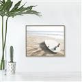 Picture of Surfboard on the Sand _GroupedProduct_Rectangle_Landscape_Photography _GroupedProduct_Rectangle_Landscape_Canvas_Framed_