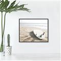 Picture of Surfboard on the Sand _GroupedProduct_Rectangle_Landscape_Photography _GroupedProduct_Rectangle_Landscape_Canvas_Framed_