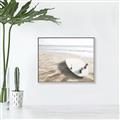 Picture of Surfboard on the Sand _GroupedProduct_Rectangle_Landscape_Photography _GroupedProduct_Rectangle_Landscape_Canvas_Framed_