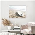 Picture of Surfboard on the Sand _GroupedProduct_Rectangle_Landscape_Photography _GroupedProduct_Rectangle_Landscape_Canvas_Framed_