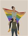 Picture of Two girls with rainbow flag II _GroupedProduct_Rectangle_Portrait_Unframed_Print_Only_