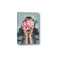 Picture of Girl with bouquet of flowers II _GroupedProduct_Rectangle_Portrait_Canvas_
