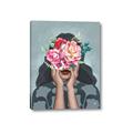 Picture of Girl with bouquet of flowers II _GroupedProduct_Rectangle_Portrait_Canvas_