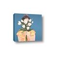 Picture of Girl with bouquet of flowers _GroupedProduct_Square_Canvas_