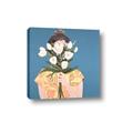 Picture of Girl with bouquet of flowers _GroupedProduct_Square_Canvas_