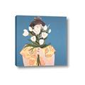 Picture of Girl with bouquet of flowers _GroupedProduct_Square_Canvas_