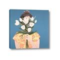 Picture of Girl with bouquet of flowers _GroupedProduct_Square_Canvas_