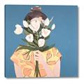 Picture of Girl with bouquet of flowers _GroupedProduct_Square_Canvas_