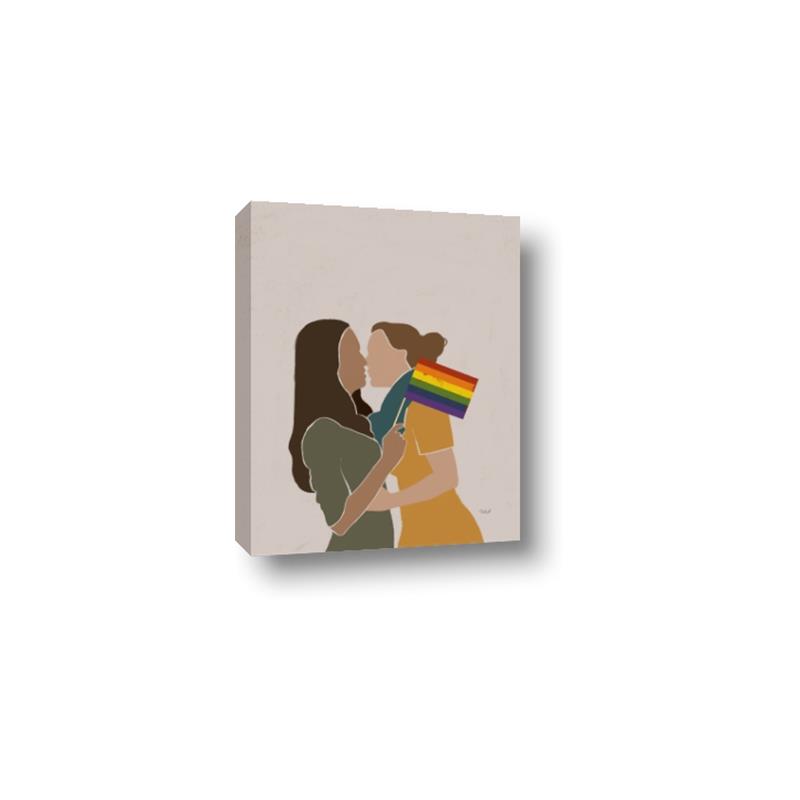 Picture of Two girls with rainbow flag _GroupedProduct_Rectangle_Portrait_Canvas_