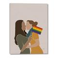 Picture of Two girls with rainbow flag _GroupedProduct_Rectangle_Portrait_Canvas_