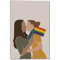 Picture of Two girls with rainbow flag _GroupedProduct_Rectangle_Portrait_Canvas_