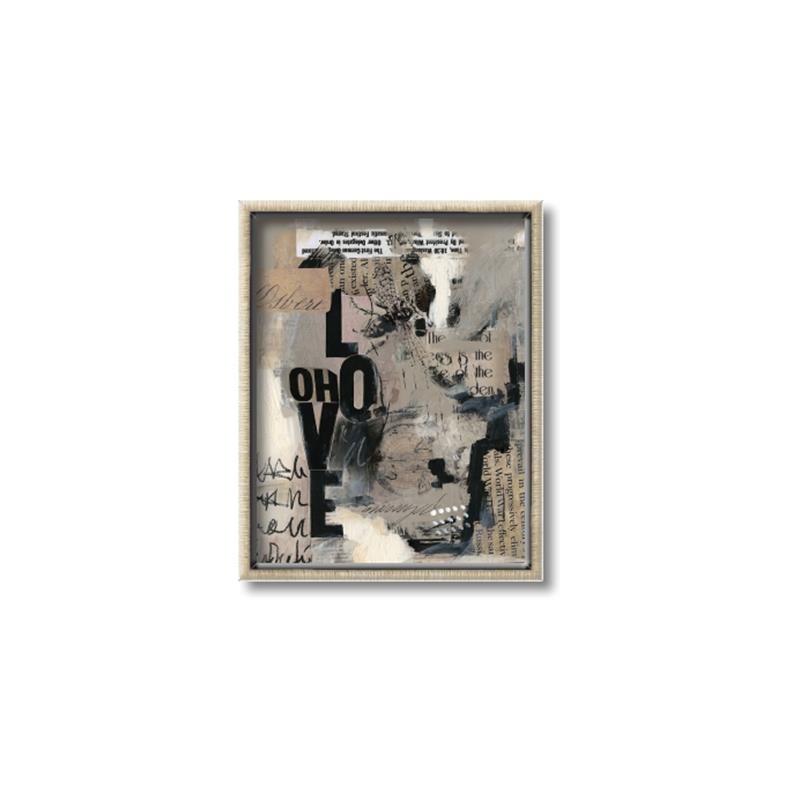 Picture of Newsprint Love _GroupedProduct_Rectangle_Portrait_Canvas_Framed_