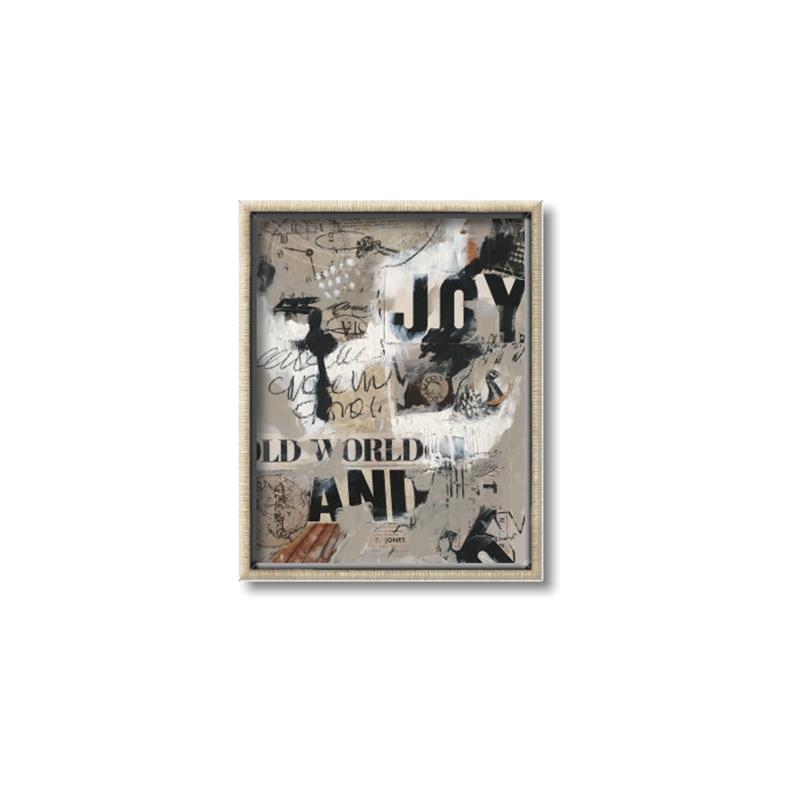 Picture of Newsprint Joy _GroupedProduct_Rectangle_Portrait_Canvas_Framed_