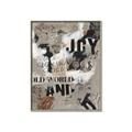 Picture of Newsprint Joy _GroupedProduct_Rectangle_Portrait_Canvas_Framed_