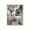 Picture of Newsprint Joy _GroupedProduct_Rectangle_Portrait_Canvas_Framed_