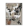 Picture of Newsprint Joy _GroupedProduct_Rectangle_Portrait_Canvas_Framed_