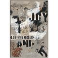 Picture of Newsprint Joy _GroupedProduct_Rectangle_Portrait_Canvas_Framed_