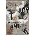 Picture of Newsprint Joy _GroupedProduct_Rectangle_Portrait_Canvas_Framed_