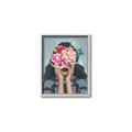 Picture of Girl with bouquet of flowers II _GroupedProduct_Rectangle_Portrait_Canvas_Framed_