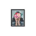 Picture of Girl with bouquet of flowers II _GroupedProduct_Rectangle_Portrait_Canvas_Framed_