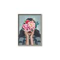 Picture of Girl with bouquet of flowers II _GroupedProduct_Rectangle_Portrait_Canvas_Framed_