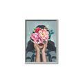 Picture of Girl with bouquet of flowers II _GroupedProduct_Rectangle_Portrait_Canvas_Framed_