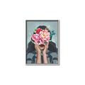 Picture of Girl with bouquet of flowers II _GroupedProduct_Rectangle_Portrait_Canvas_Framed_