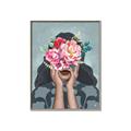 Picture of Girl with bouquet of flowers II _GroupedProduct_Rectangle_Portrait_Canvas_Framed_