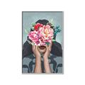 Picture of Girl with bouquet of flowers II _GroupedProduct_Rectangle_Portrait_Canvas_Framed_