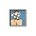 Picture of Girl with bouquet of flowers _GroupedProduct_Square_Canvas_Framed_