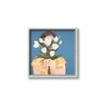 Picture of Girl with bouquet of flowers _GroupedProduct_Square_Canvas_Framed_