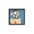 Picture of Girl with bouquet of flowers _GroupedProduct_Square_Canvas_Framed_