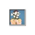 Picture of Girl with bouquet of flowers _GroupedProduct_Square_Canvas_Framed_