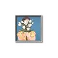 Picture of Girl with bouquet of flowers _GroupedProduct_Square_Canvas_Framed_