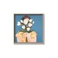 Picture of Girl with bouquet of flowers _GroupedProduct_Square_Canvas_Framed_