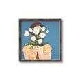 Picture of Girl with bouquet of flowers _GroupedProduct_Square_Canvas_Framed_