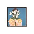 Picture of Girl with bouquet of flowers _GroupedProduct_Square_Canvas_Framed_