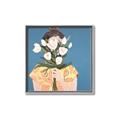 Picture of Girl with bouquet of flowers _GroupedProduct_Square_Canvas_Framed_