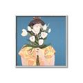 Picture of Girl with bouquet of flowers _GroupedProduct_Square_Canvas_Framed_