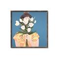 Picture of Girl with bouquet of flowers _GroupedProduct_Square_Canvas_Framed_
