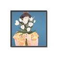 Picture of Girl with bouquet of flowers _GroupedProduct_Square_Canvas_Framed_