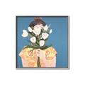 Picture of Girl with bouquet of flowers _GroupedProduct_Square_Canvas_Framed_