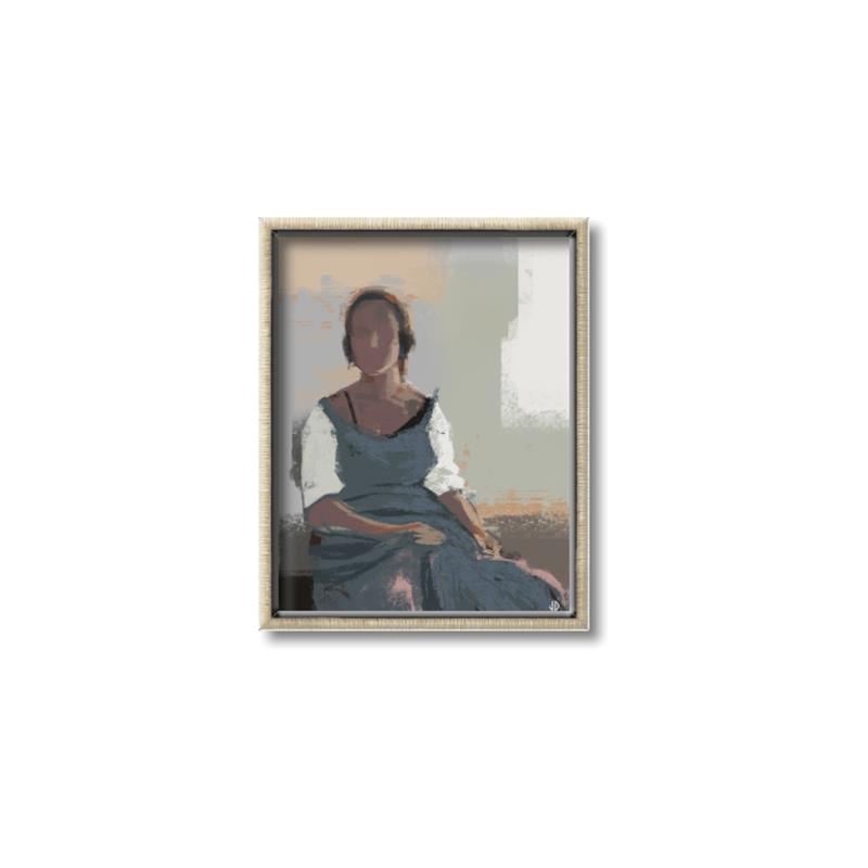 Picture of Sitting Solo _GroupedProduct_Rectangle_Portrait_Canvas_Framed_