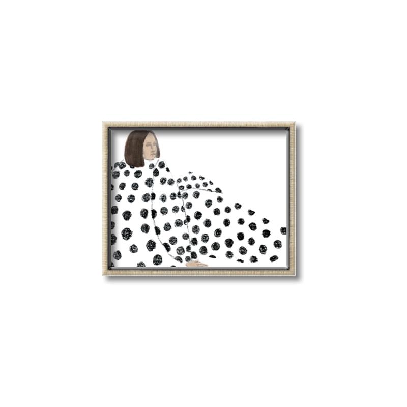 Picture of Lady Polka Dot _GroupedProduct_Rectangle_Landscape_Canvas_Framed_