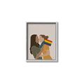 Picture of Two girls with rainbow flag _GroupedProduct_Rectangle_Portrait_Canvas_Framed_