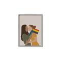 Picture of Two girls with rainbow flag _GroupedProduct_Rectangle_Portrait_Canvas_Framed_