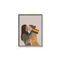 Picture of Two girls with rainbow flag _GroupedProduct_Rectangle_Portrait_Canvas_Framed_